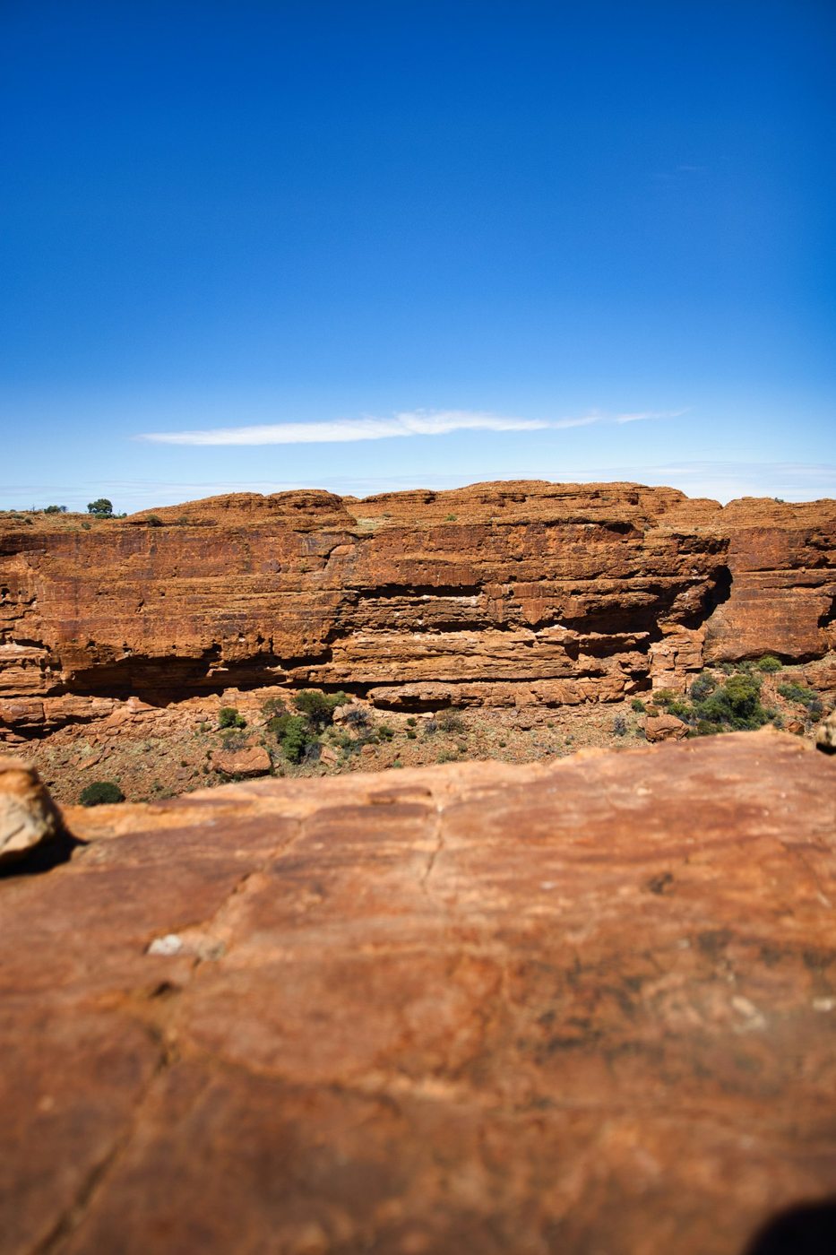 Layered sandstone cliffs in Kings Canyon